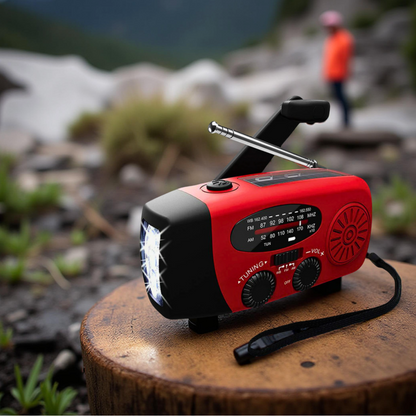 Hädaabiseade – Päikesepaneeliga dünamo raadio ja akupank