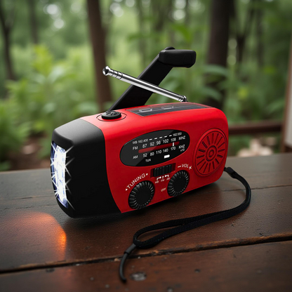 Hädaabiseade – Päikesepaneeliga dünamo raadio ja akupank