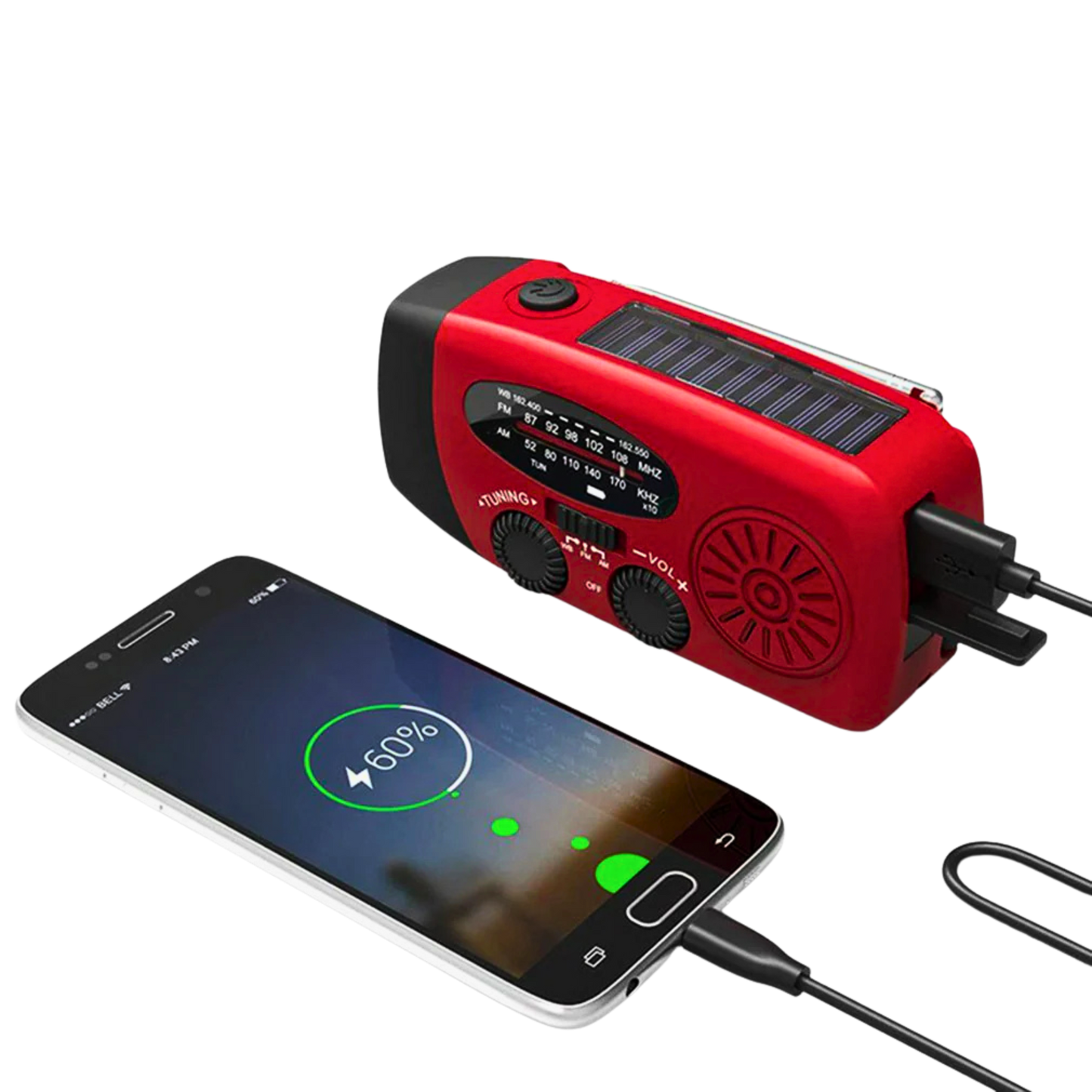 Hädaabiseade – Päikesepaneeliga dünamo raadio ja akupank