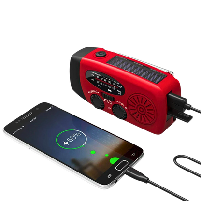 Hädaabiseade – Päikesepaneeliga dünamo raadio ja akupank