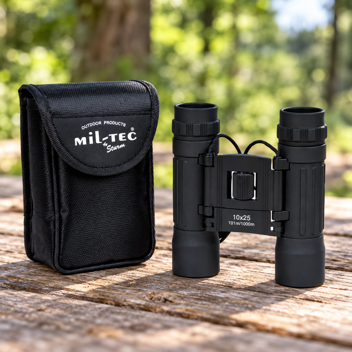 Mil-Tec 10×25 kompaktne binokkel – must